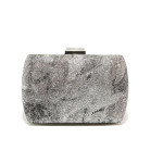 Сребриста стилна дамска чанта, здрава еко-кожа - елегантен стил за вашето ежедневие N 100013581