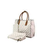 Бежова дамска чанта, здрава еко-кожа - удобство и стил за вашето ежедневие N 100013634