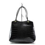 Черна стилна дамска чанта, естествена кожа - елегантен стил за вашето ежедневие N 100013623