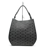Черна дамска чанта, еко-кожа и текстилна материя - удобство и стил за вашето ежедневие N 100013630