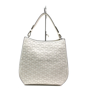 Бяла дамска чанта, еко-кожа и текстилна материя - удобство и стил за вашето ежедневие N 100013632