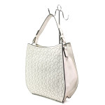 Бяла дамска чанта, еко-кожа и текстилна материя - удобство и стил за вашето ежедневие N 100013632