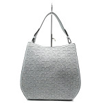 Светлосиня дамска чанта, еко-кожа и текстилна материя - удобство и стил за вашето ежедневие N 100013633