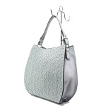 Светлосиня дамска чанта, еко-кожа и текстилна материя - удобство и стил за вашето ежедневие N 100013633