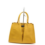 Жълта стилна дамска чанта, здрава еко-кожа - елегантен стил за вашето ежедневие N 100013625