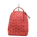 Червена раница, еко-кожа и текстилна материя - спортен стил за вашето ежедневие N 100013620