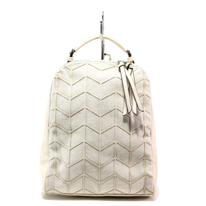 Бежова раница, еко-кожа и текстилна материя - спортен стил за вашето ежедневие N 100013617