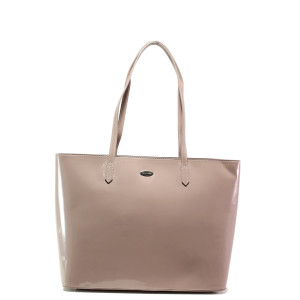 Розова стилна дамска чанта, лачена еко кожа - елегантен стил за вашето ежедневие N 100013622