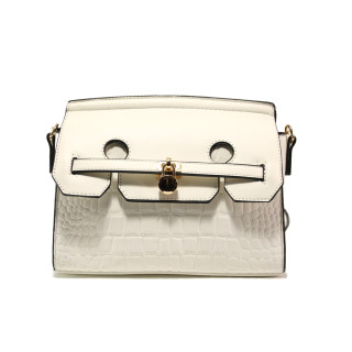 Бяла дамска чанта, здрава еко-кожа - удобство и стил за вашето ежедневие N 100013605