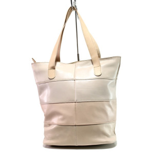 Розова дамска чанта, естествена кожа - удобство и стил за вашето ежедневие N 100014014