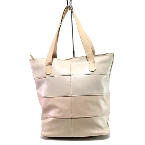Розова дамска чанта, естествена кожа - удобство и стил за вашето ежедневие N 100014014
