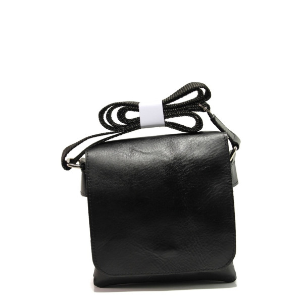 Черна мъжка чанта, естествена кожа - удобство и стил за вашето ежедневие N 100013976