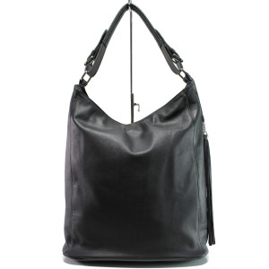 Черна дамска чанта, естествена кожа - удобство и стил за вашето ежедневие N 100014044