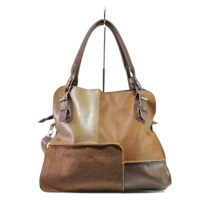 Кафява дамска чанта, естествена кожа - удобство и стил за пролетта и лятото N 100014079