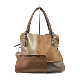 Кафява дамска чанта, естествена кожа - удобство и стил за пролетта и лятото N 100014079