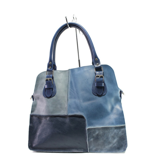 Тъмносиня дамска чанта, естествена кожа - удобство и стил за вашето ежедневие N 100014150