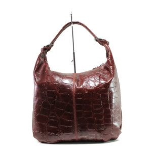 Винена дамска чанта, естествена кожа - удобство и стил за вашето ежедневие N 100014630