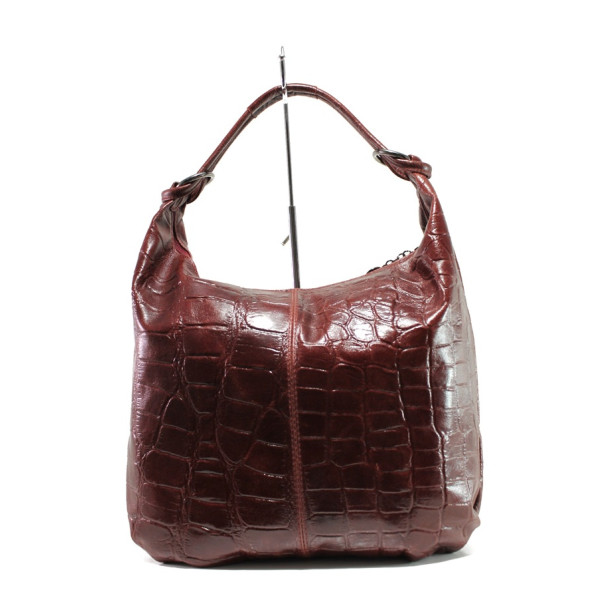 Винена дамска чанта, естествена кожа - удобство и стил за вашето ежедневие N 100014630
