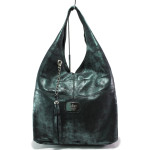 Зелена дамска чанта, естествена кожа - удобство и стил за вашето ежедневие N 100014840