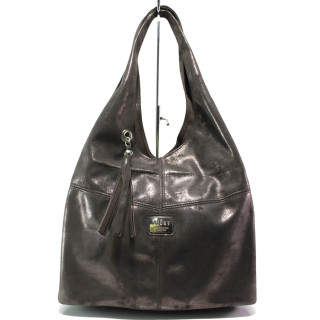 Кафява дамска чанта, естествена кожа - удобство и стил за вашето ежедневие N 100014856