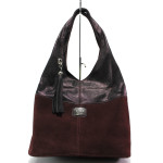 Винена дамска чанта, естествена кожа - удобство и стил за вашето ежедневие N 100014857