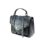 Тъмносиня дамска чанта, еко-кожа с крокодилска шарка - елегантен стил за вашето ежедневие N 100014903