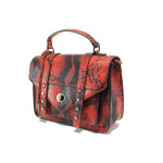 Червена дамска чанта, еко-кожа с крокодилска шарка - елегантен стил за вашето ежедневие N 100014904