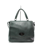 Зелена дамска чанта, здрава еко-кожа - удобство и стил за вашето ежедневие N 100014918