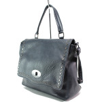 Тъмносиня дамска чанта, здрава еко-кожа - удобство и стил за вашето ежедневие N 100014917
