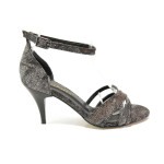 Черни дамски сандали, здрава еко-кожа - елегантни обувки за пролетта и лятото N 100013576