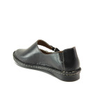Анатомични черни дамски обувки с равна подметка, естествена кожа - всекидневни обувки за пролетта и лятото N 100013543