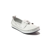 Анатомични бели дамски обувки с равна подметка, естествена кожа - всекидневни обувки за пролетта и лятото N 100013552
