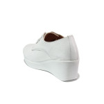 Анатомични бели дамски обувки с платформа, естествена кожа - всекидневни обувки за пролетта и лятото N 100013557