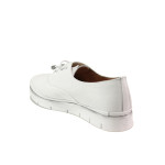Анатомични бели дамски обувки с равна подметка, естествена кожа - всекидневни обувки за пролетта и лятото N 100013563