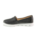 Анатомични черни дамски обувки с равна подметка, естествена кожа - всекидневни обувки за пролетта и лятото N 100013558