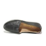 Анатомични черни дамски обувки с равна подметка, естествена кожа - всекидневни обувки за пролетта и лятото N 100013558
