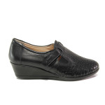 Черни дамски обувки с платформа, естествена кожа - всекидневни обувки за пролетта и лятото N 100013555