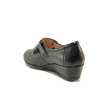 Черни дамски обувки с платформа, естествена кожа - всекидневни обувки за пролетта и лятото N 100013555