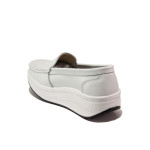 Бели дамски обувки с платформа, естествена кожа - всекидневни обувки за целогодишно ползване N 100013602