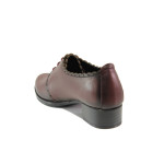 Анатомични винени дамски обувки със среден ток, естествена кожа - всекидневни обувки за пролетта и лятото N 100013659