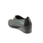 Анатомични черни дамски обувки със среден ток, естествена кожа - всекидневни обувки за пролетта и лятото N 100013660