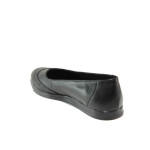 Анатомични черни дамски обувки с равна подметка, естествена кожа - всекидневни обувки за пролетта и лятото N 100013653