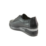 Анатомични черни дамски обувки с платформа, естествена кожа - всекидневни обувки за пролетта и лятото N 100013651
