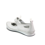 Анатомични бели дамски мокасини, естествена кожа - всекидневни обувки за пролетта и лятото N 100013673