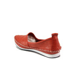 Анатомични червени дамски мокасини, естествена кожа - всекидневни обувки за пролетта и лятото N 100013676