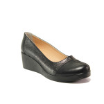 Черни дамски обувки с платформа, естествена кожа - всекидневни обувки за пролетта и лятото N 100013683
