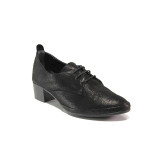 Анатомични черни дамски обувки със среден ток, естествена кожа - всекидневни обувки за пролетта и лятото N 100013684