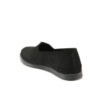 Анатомични черни дамски обувки с равна подметка, естествен набук - всекидневни обувки за пролетта и лятото N 100013779
