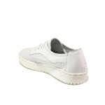 Анатомични бели дамски обувки с равна подметка, естествена кожа - ежедневни обувки за пролетта и лятото N 100013819