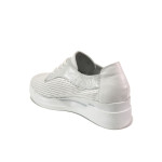 Анатомични бели дамски обувки с платформа, естествена кожа - ежедневни обувки за пролетта и лятото N 100013820